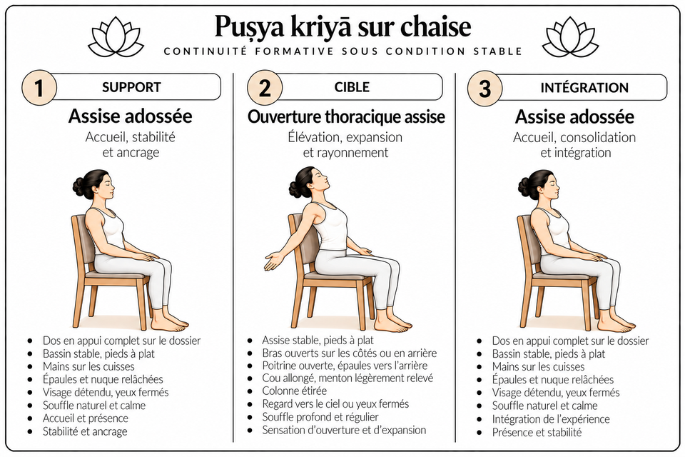 Puṣya kriyā sur chaise