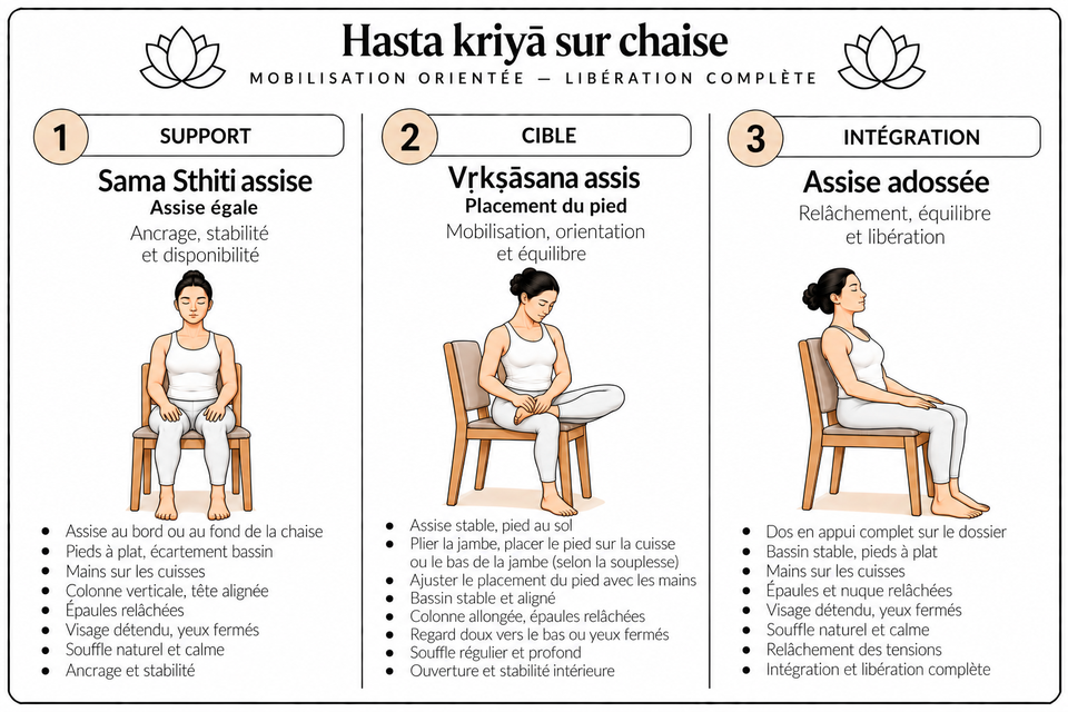 Hasta kriyā sur chaise